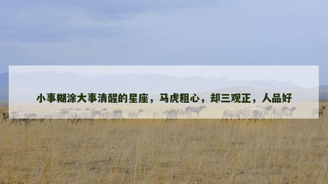 小事糊涂大事清醒的星座，马虎粗心，却三观正，人品好