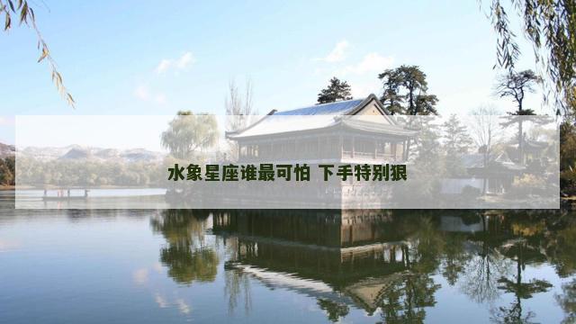 水象星座谁最可怕 下手特别狠