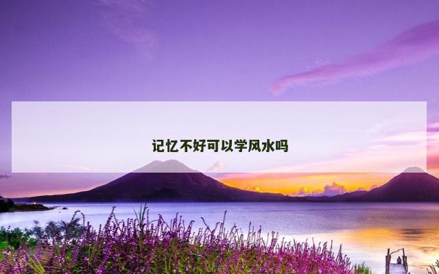 记忆不好可以学风水吗