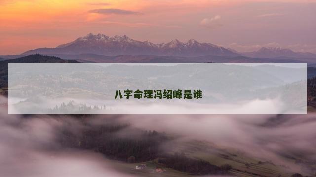 八字命理冯绍峰是谁