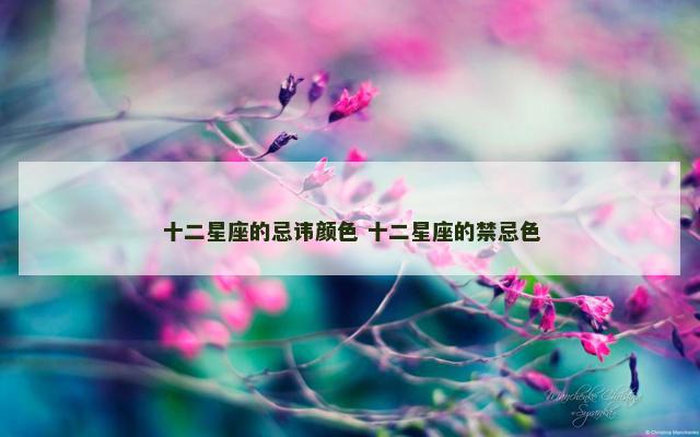 十二星座的忌讳颜色 十二星座的禁忌色