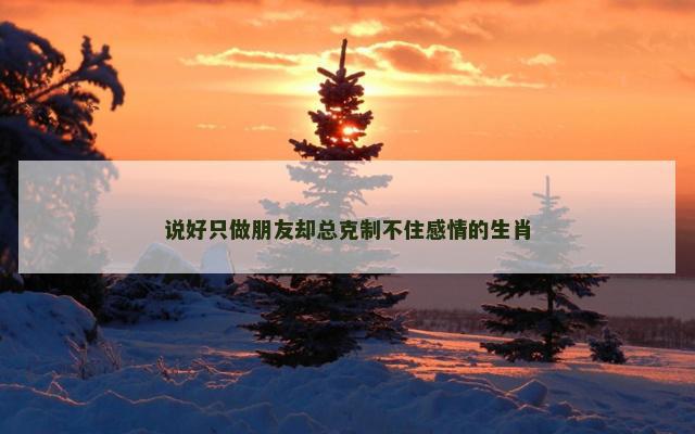 说好只做朋友却总克制不住感情的生肖