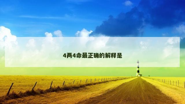 4两4命最正确的解释是