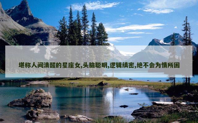 堪称人间清醒的星座女,头脑聪明,逻辑缜密,绝不会为情所困