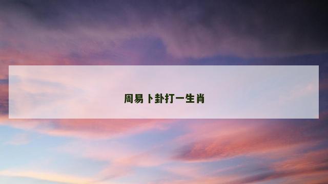 周易卜卦打一生肖