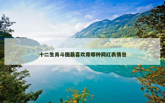 十二生肖斗图最喜欢用哪种网红表情包