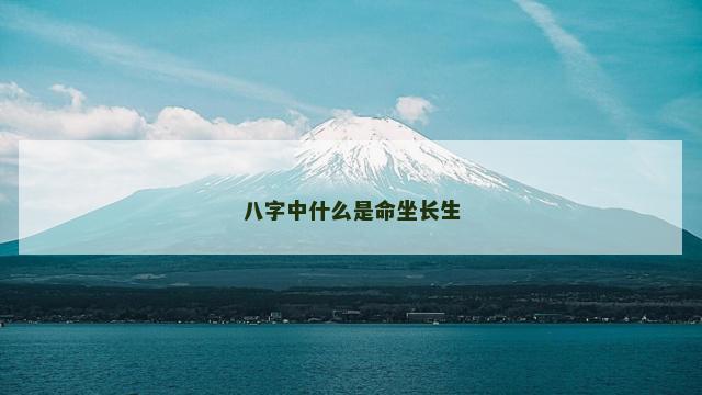 八字中什么是命坐长生