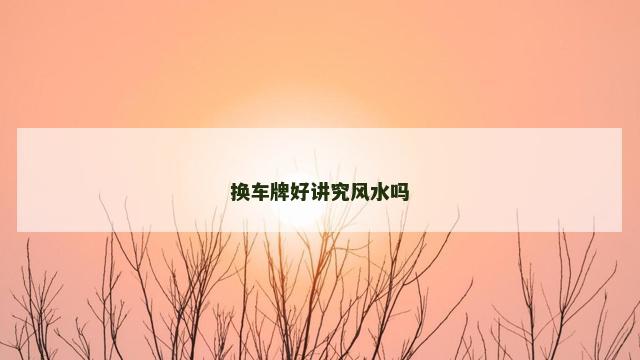 换车牌好讲究风水吗