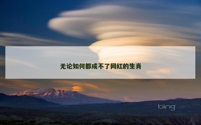 无论如何都成不了网红的生肖