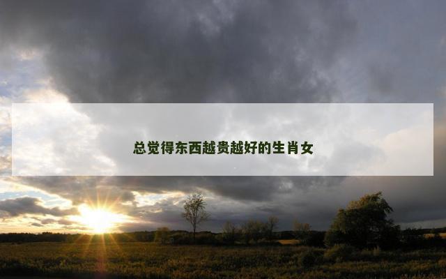 总觉得东西越贵越好的生肖女