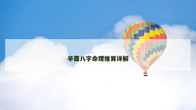辛酉八字命理推算详解