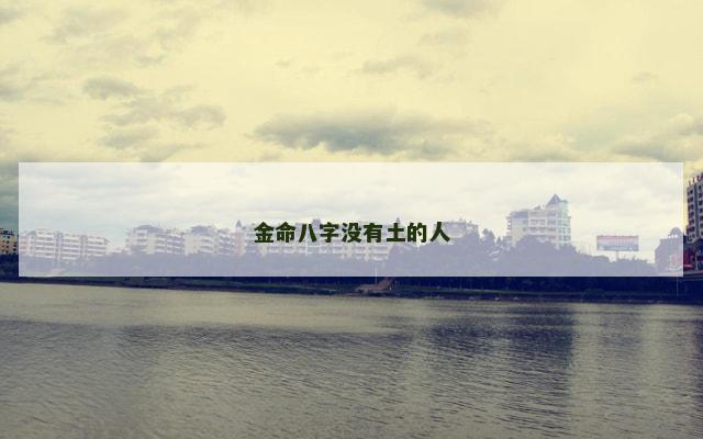 金命八字没有土的人