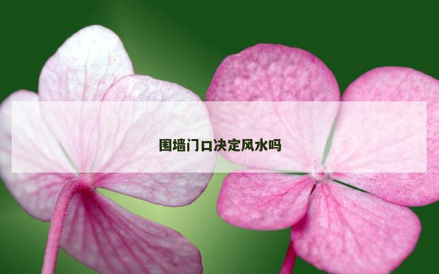 围墙门口决定风水吗