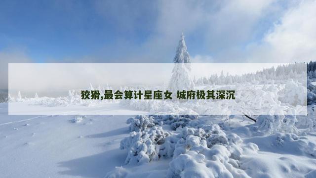 狡猾,最会算计星座女 城府极其深沉