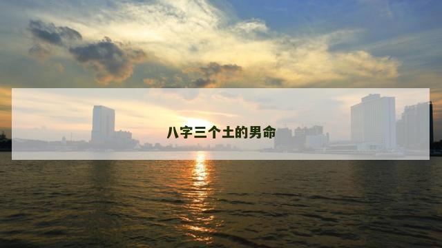 八字三个土的男命