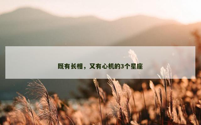 既有长相，又有心机的3个星座