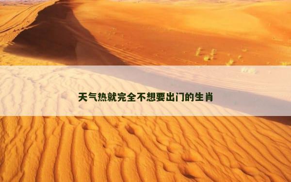 天气热就完全不想要出门的生肖