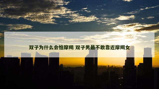 双子为什么会怕摩羯 双子男最不敢靠近摩羯女