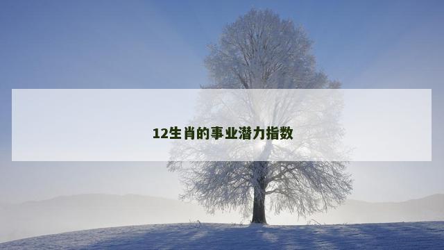 12生肖的事业潜力指数