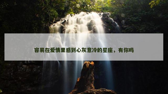容易在爱情里感到心灰意冷的星座，有你吗