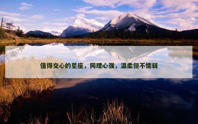 值得交心的星座，同理心强，温柔但不懦弱