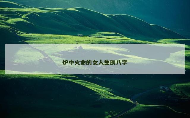 炉中火命的女人生辰八字