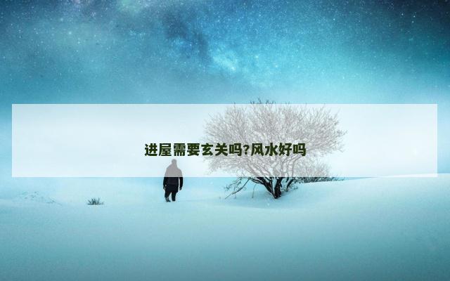 进屋需要玄关吗?风水好吗