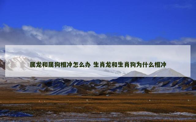 属龙和属狗相冲怎么办 生肖龙和生肖狗为什么相冲