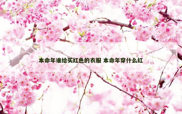 本命年谁给买红色的衣服 本命年穿什么红
