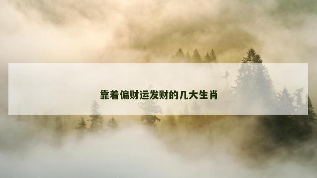 靠着偏财运发财的几大生肖
