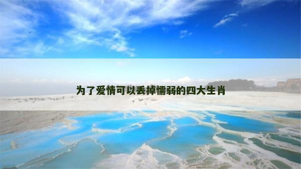 为了爱情可以丢掉懦弱的四大生肖