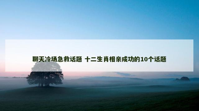 聊天冷场急救话题 十二生肖相亲成功的10个话题