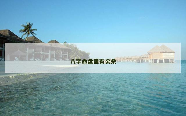 八字命盘里有癸杀