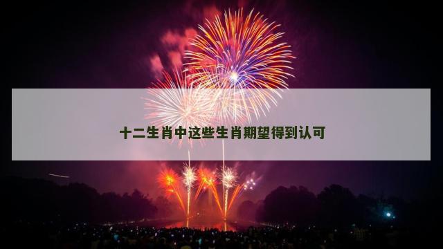 十二生肖中这些生肖期望得到认可