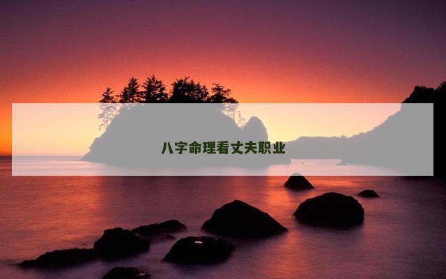 八字命理看丈夫职业