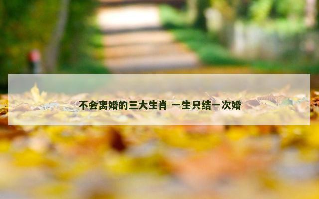 不会离婚的三大生肖 一生只结一次婚