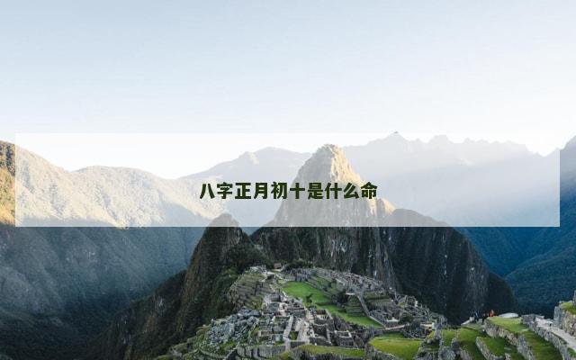 八字正月初十是什么命