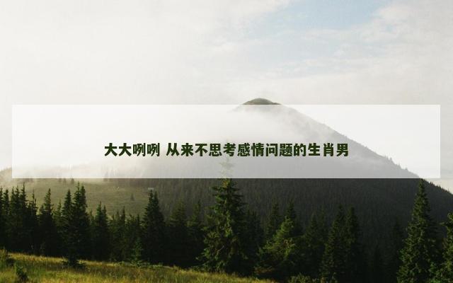 大大咧咧 从来不思考感情问题的生肖男