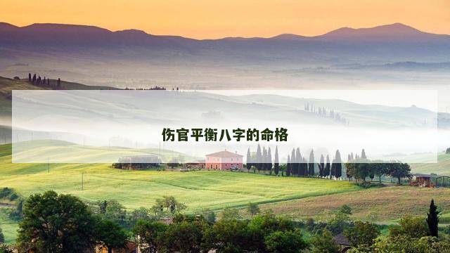 伤官平衡八字的命格