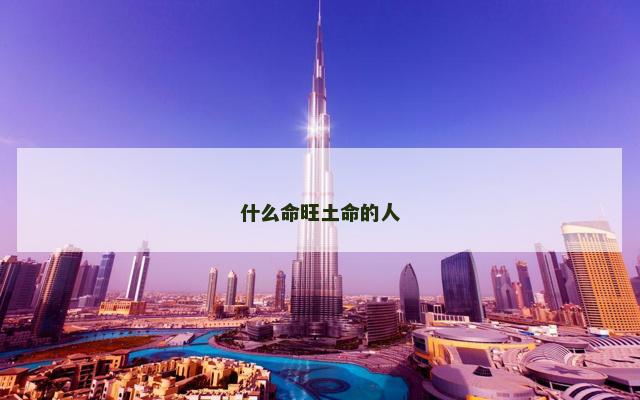 什么命旺土命的人