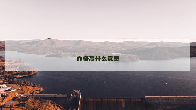 命格高什么意思