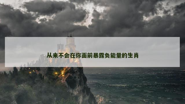 从来不会在你面前暴露负能量的生肖