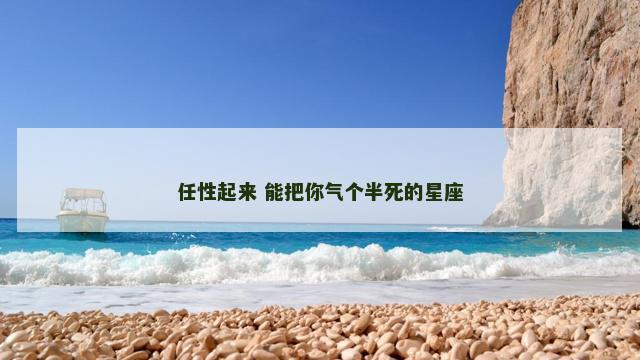 任性起来 能把你气个半死的星座