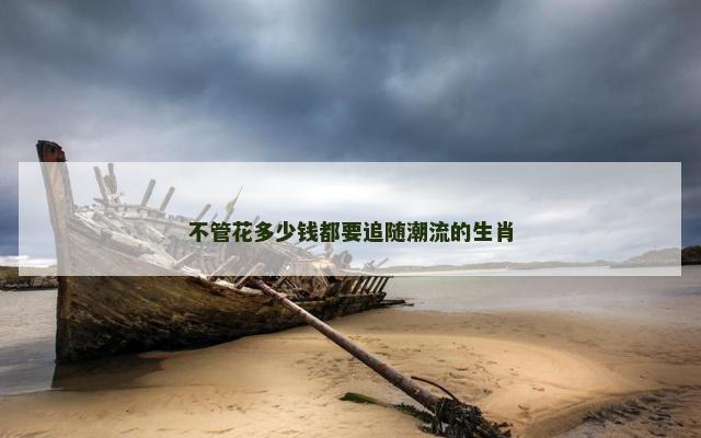不管花多少钱都要追随潮流的生肖