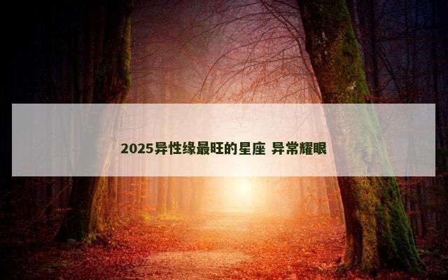 2025异性缘最旺的星座 异常耀眼