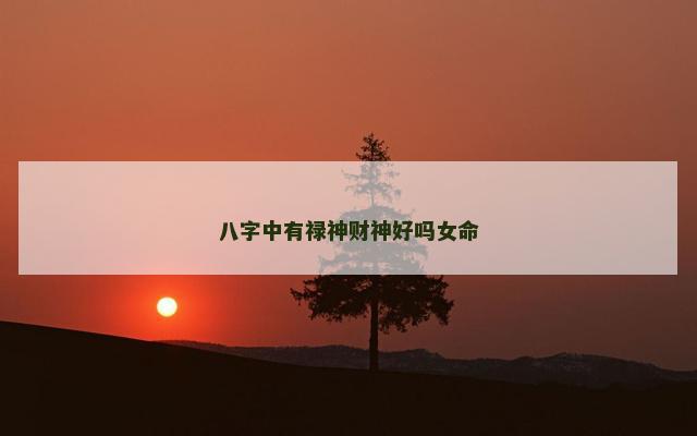 八字中有禄神财神好吗女命