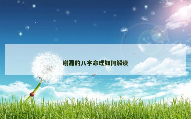 谢磊的八字命理如何解读