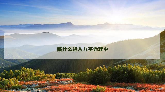 戴什么进入八字命理中