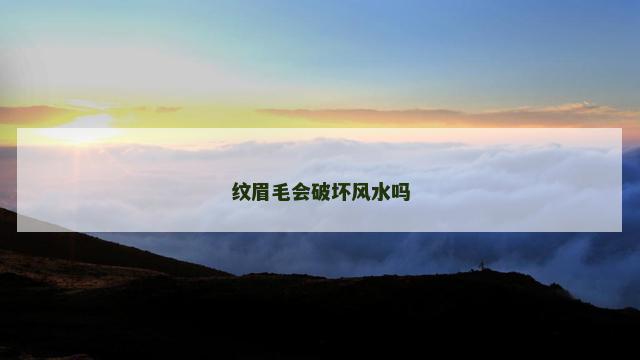 纹眉毛会破坏风水吗
