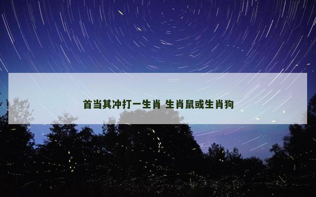 首当其冲打一生肖 生肖鼠或生肖狗